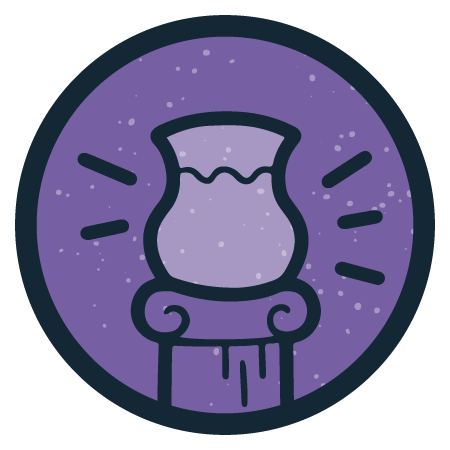 Culture Cluster Icon: purple vase on pedestal