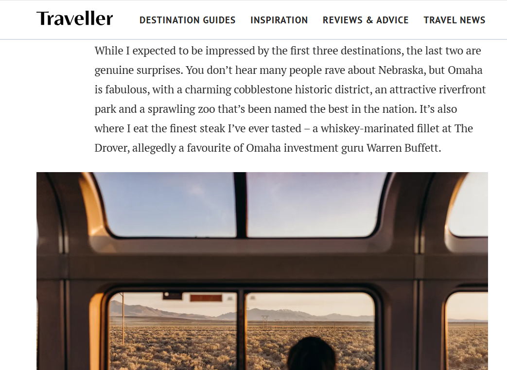 article in the traveler mentioning Nebraska 