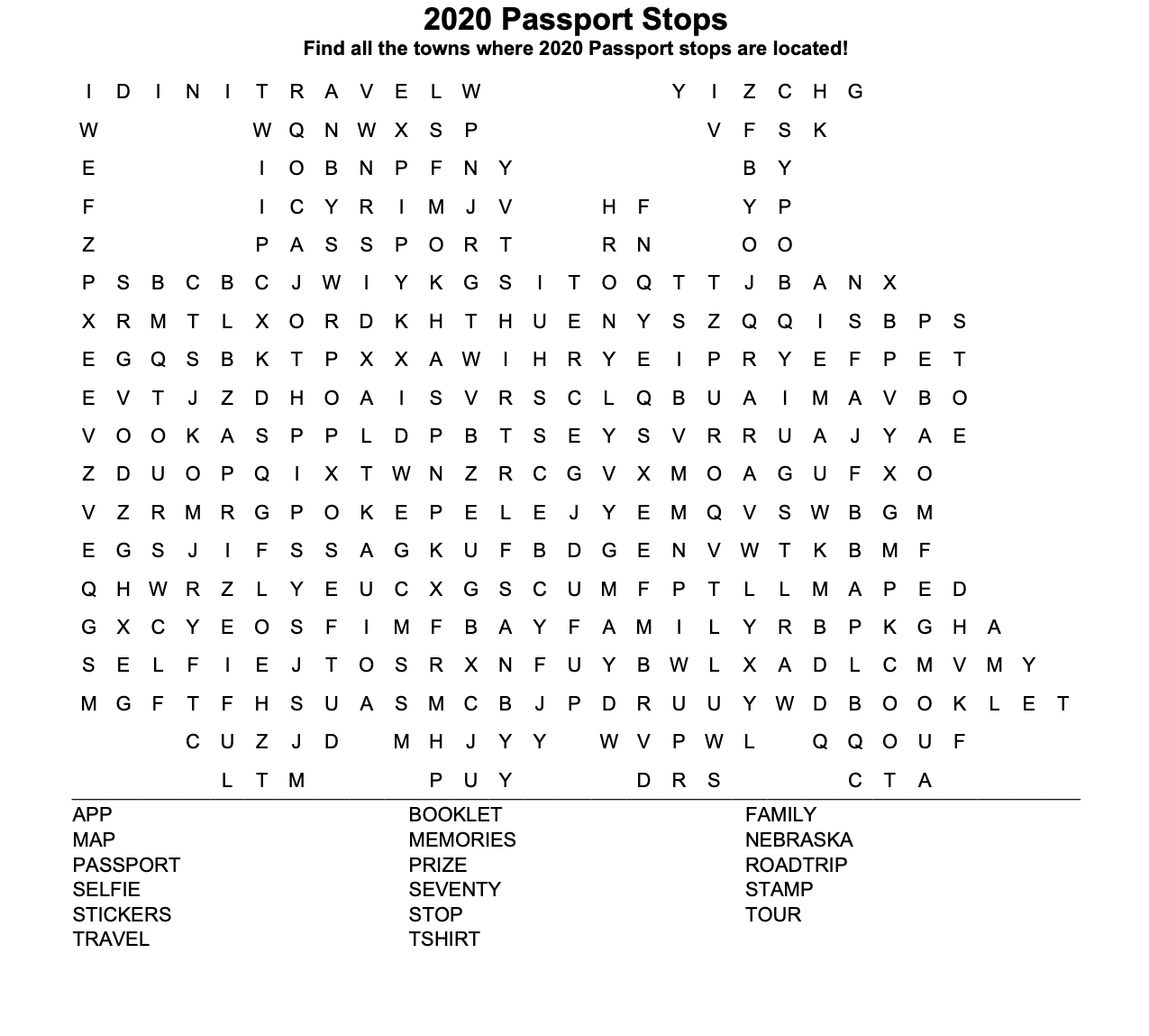 Kids Passport Word Search
