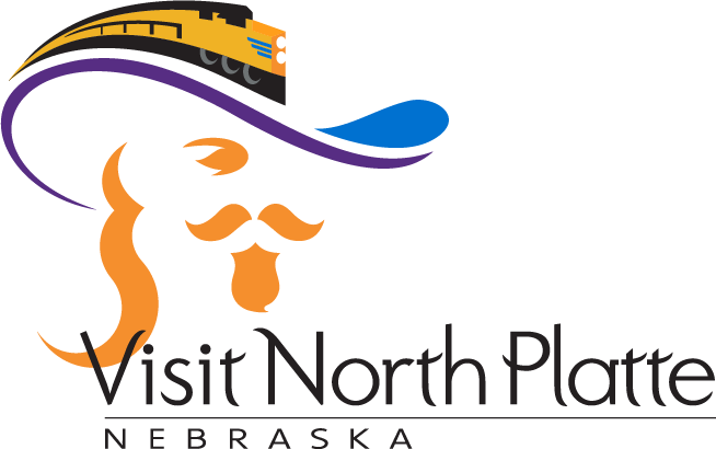 North Platte logo with "Visit North Platte Nebraska" written on it.