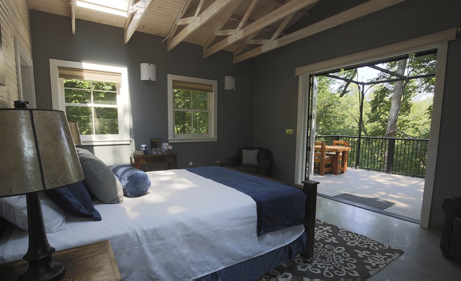 Interior of Platte River State Park Glamping Cabin.