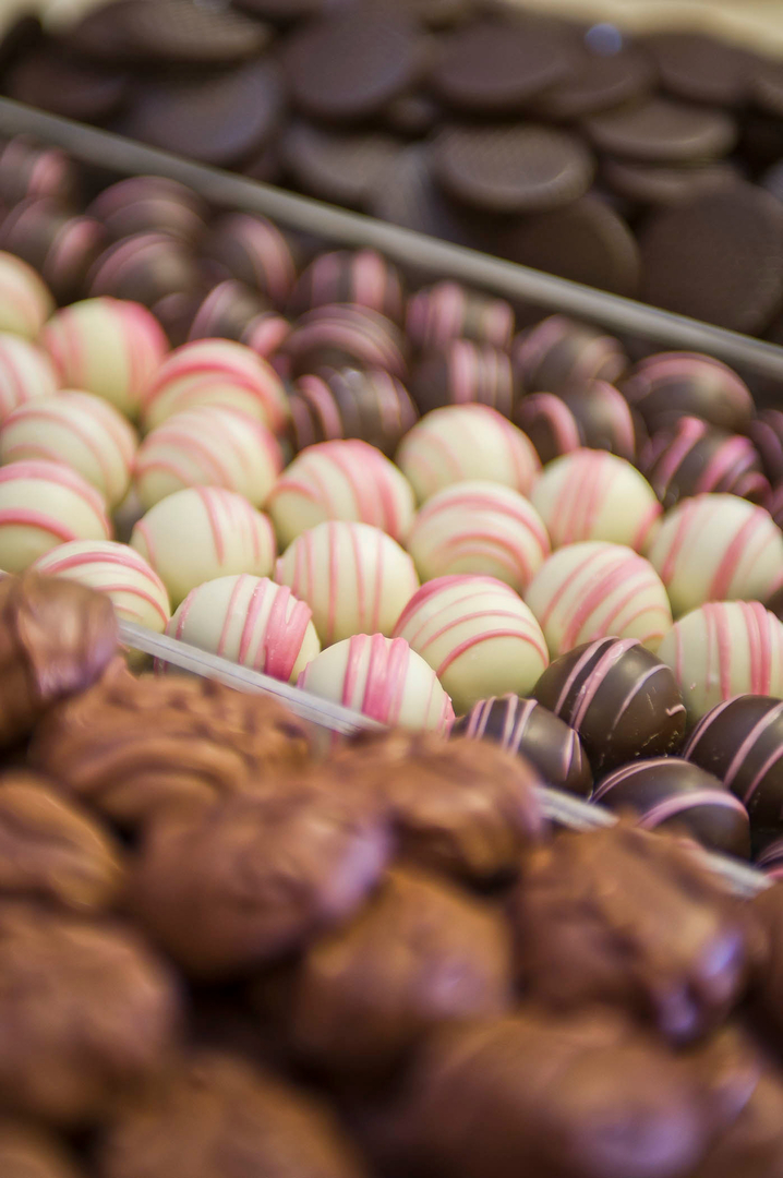 Close up of artisanal chocolate from Serendipity Chocolate.