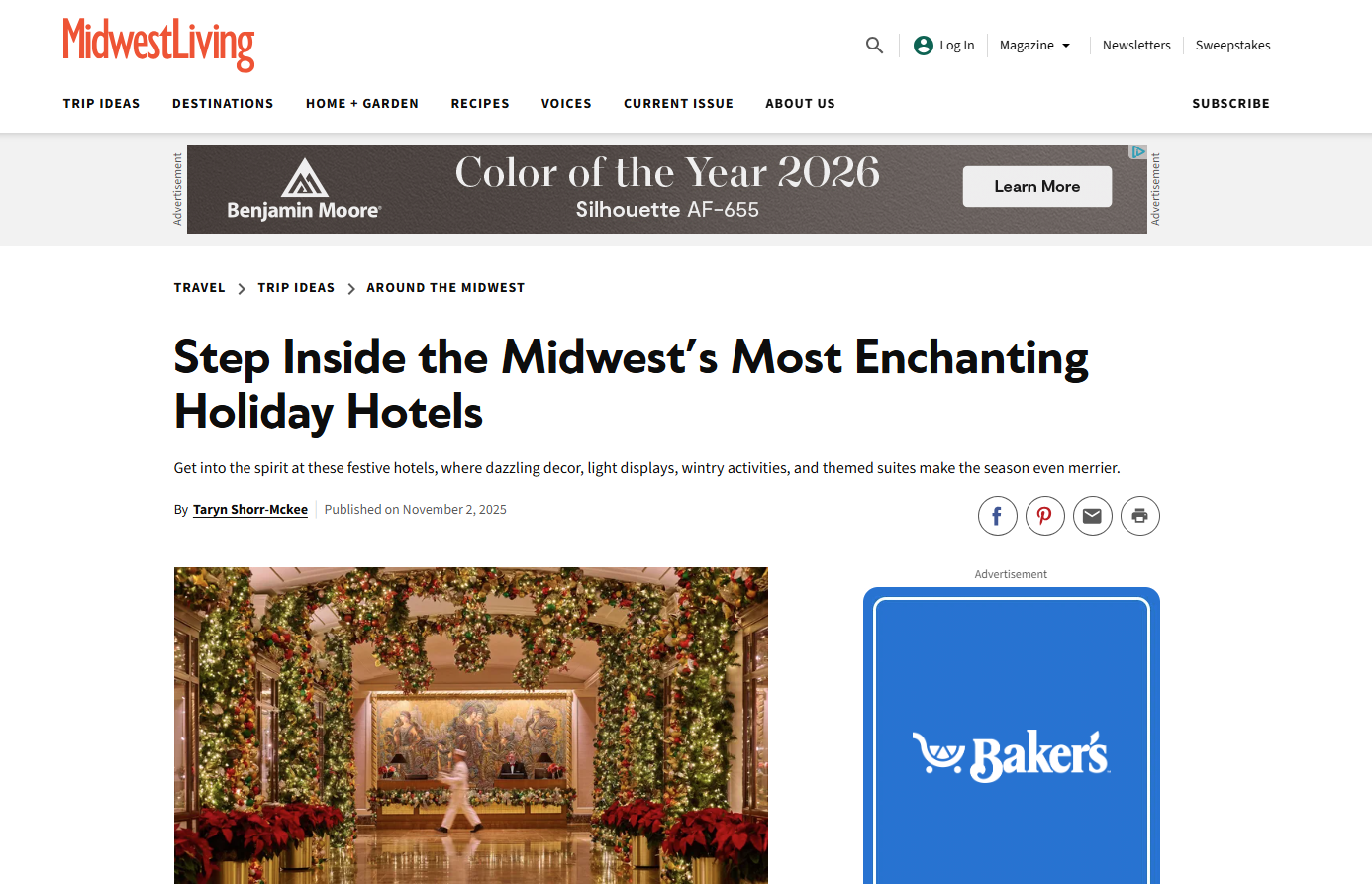step inside the midwest's most enchanting holiday hotels