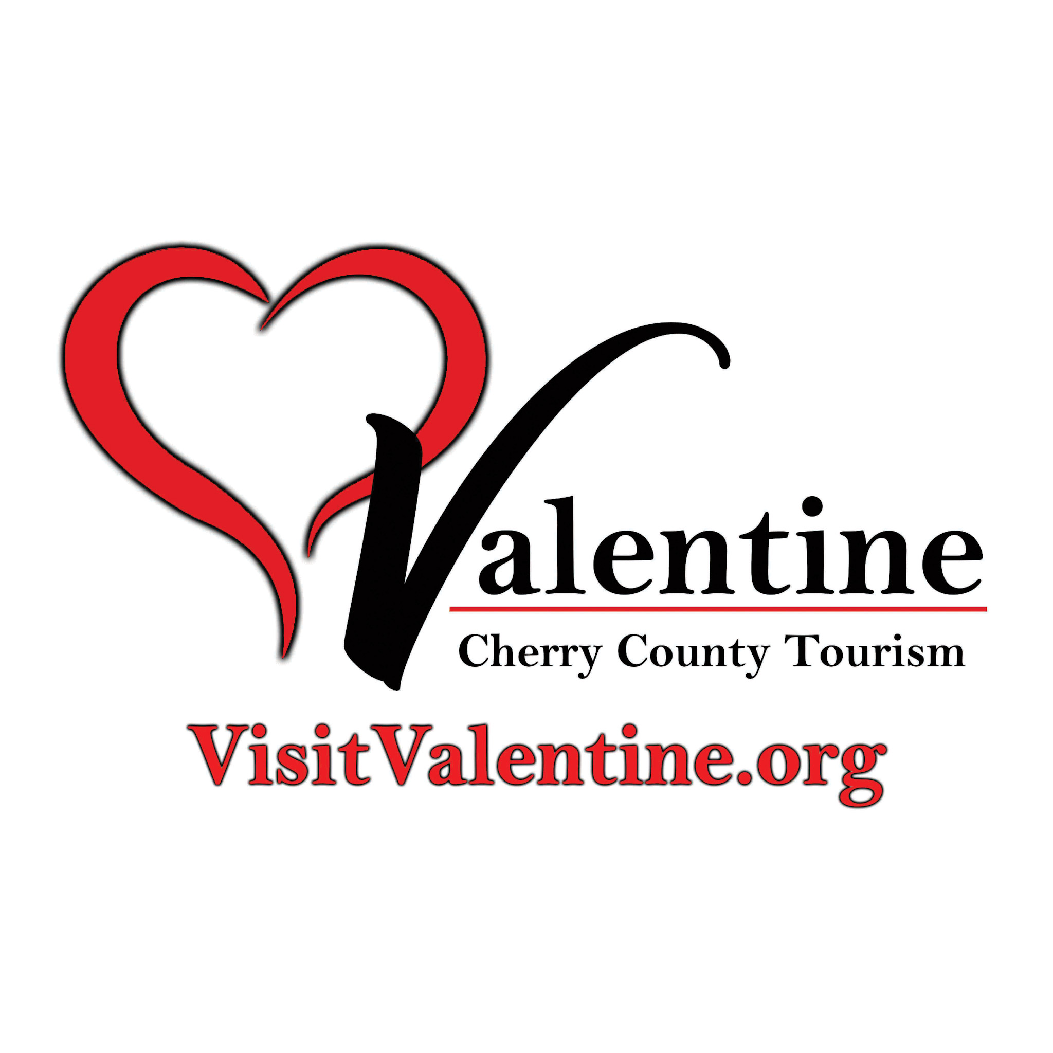 Valentine Cherry County Tourism logo with a heart that reads: "Visitvalentine.com."