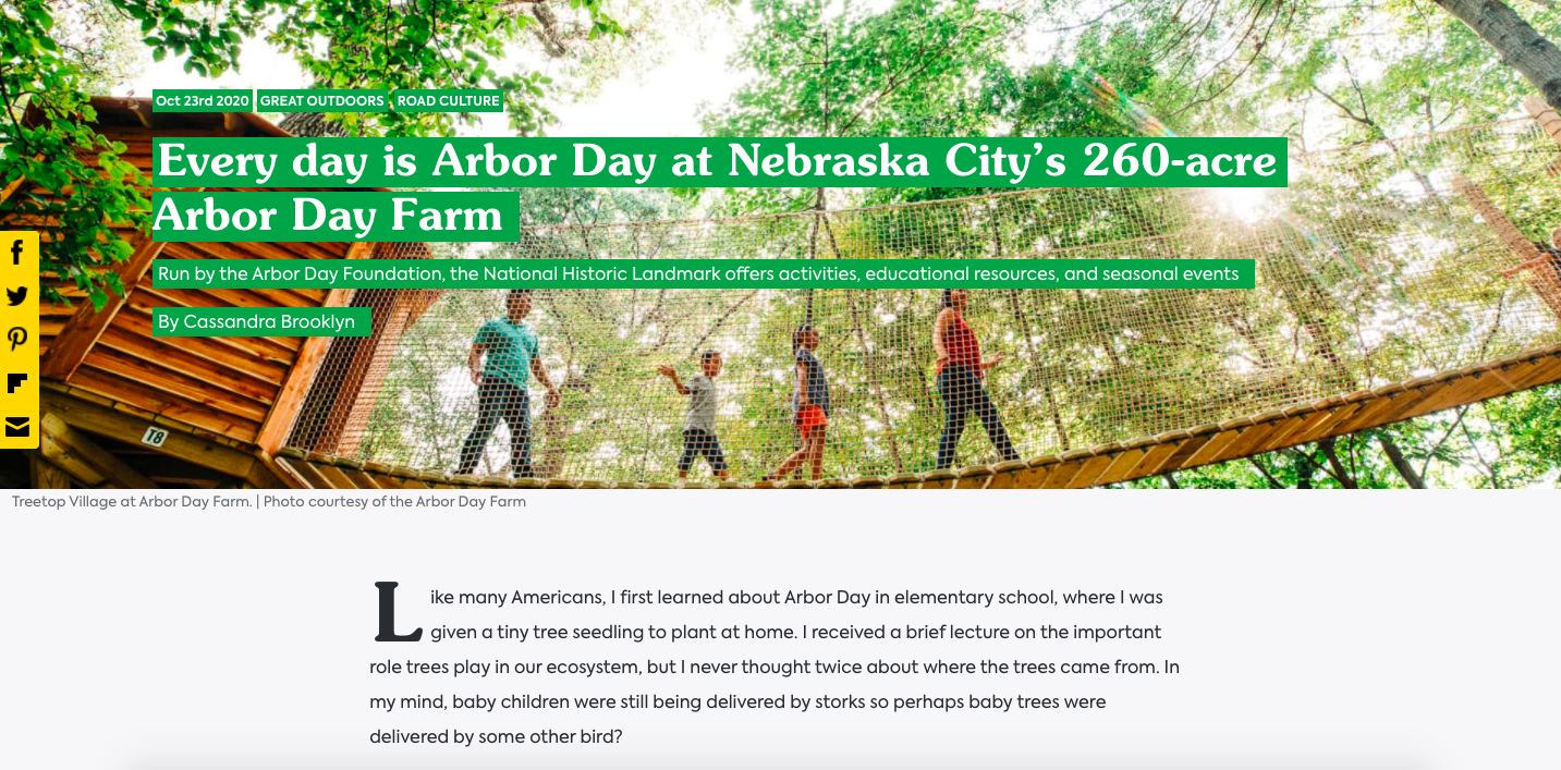 Every day is Arbor Day at Nebraska City’s 260acre Arbor Day Farm