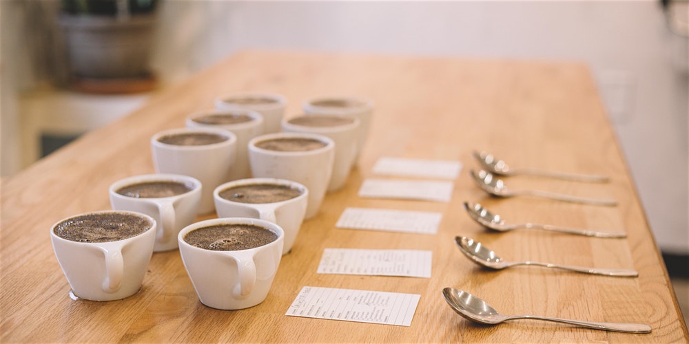 A flight of coffee at Zabuni Specialty Coffee in Grand Island.